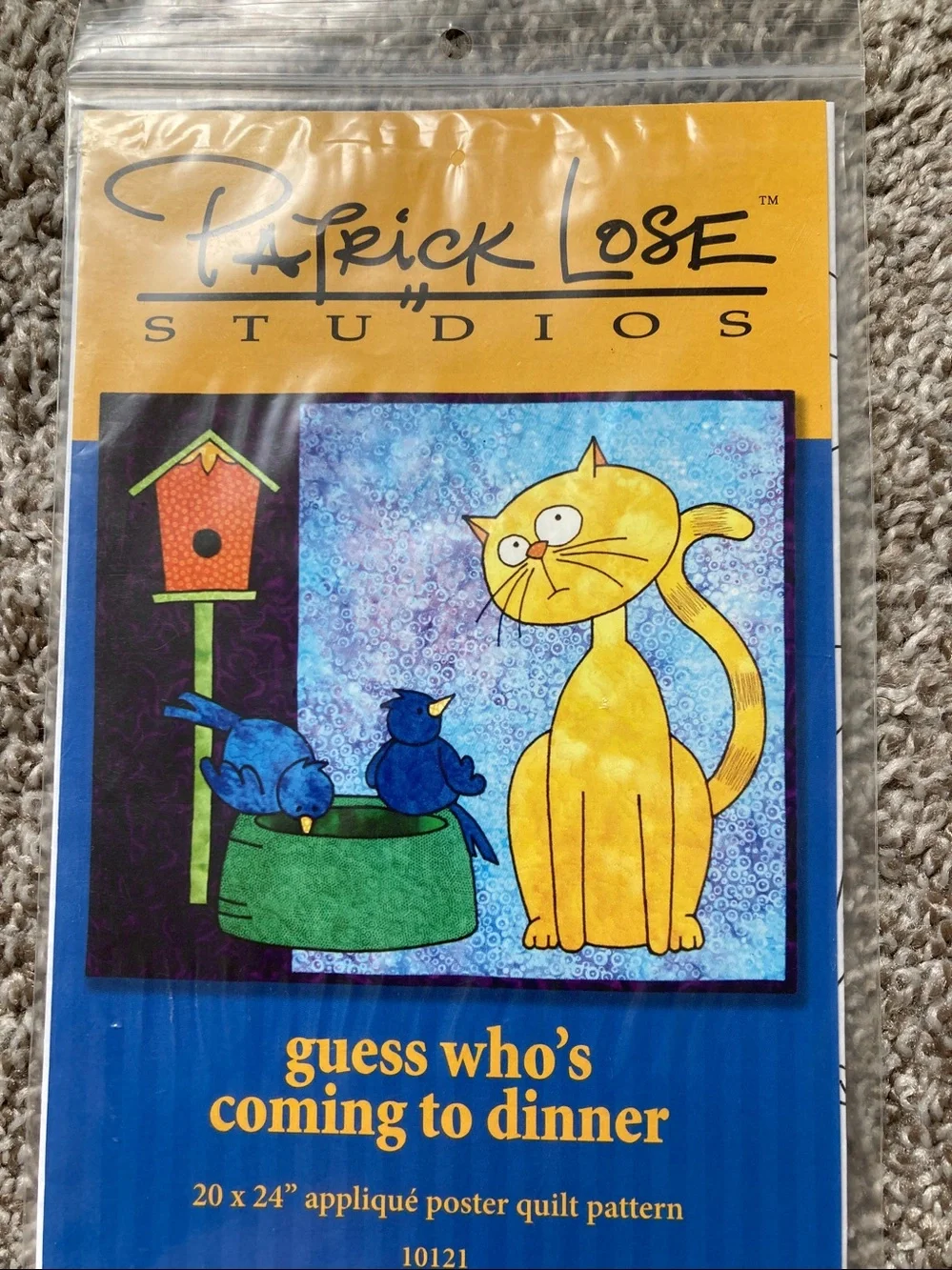 Lot of 3 NIP Cat themed quilting craft patterns Patrick Lose Rug appliqué poster